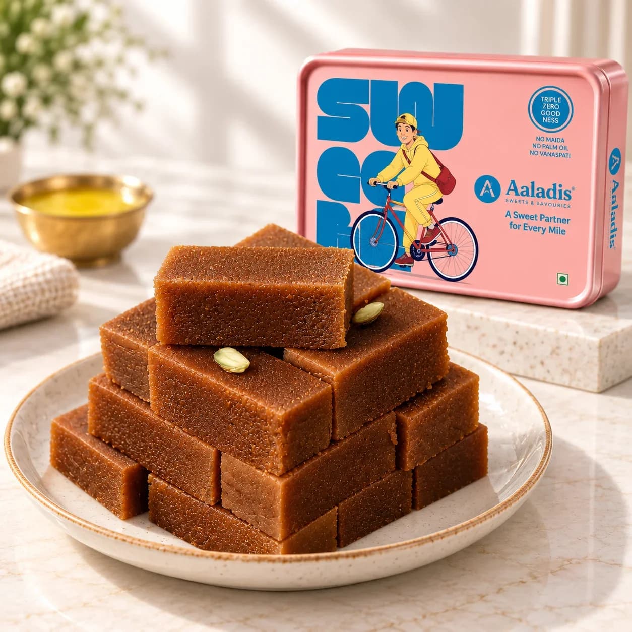 Nattu Sarkarai Mysore Pak - Authentic Indian Sweets | Aaladis (1)