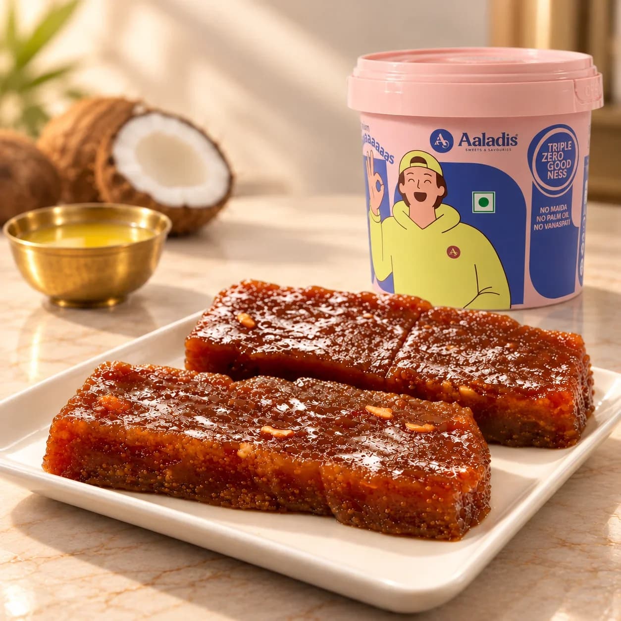 Muscoth Halwa - Authentic Indian Sweets | Aaladis (1)