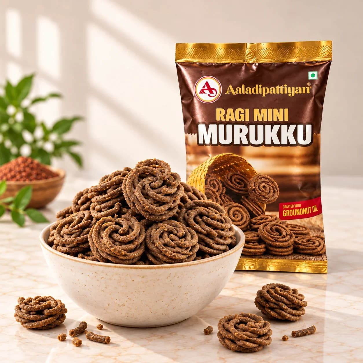 Ragi Mini Murukku - Authentic Indian Sweets | Aaladis (1)