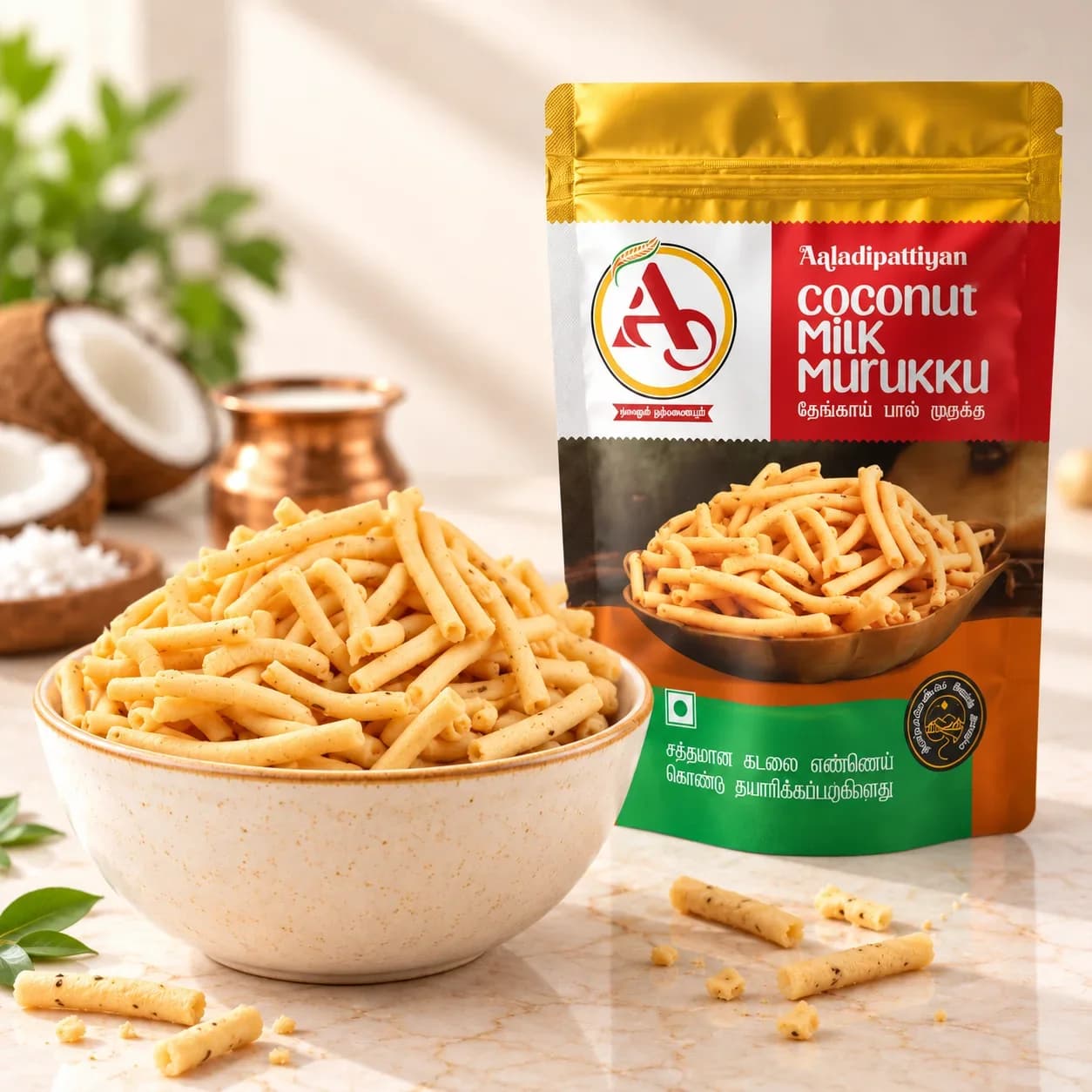Thengapaal Murukku - Authentic Indian Sweets | Aaladis (1)